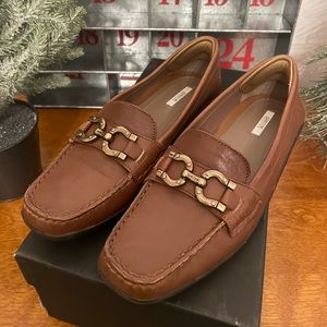 NEW Geox Loafers Slip Ons Shoes Women's Size EU 38.5/ US 8.5 M Brown Leather